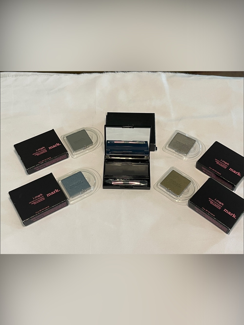 mark. Eyeshadow Singles in Olive Green and Slate Blue